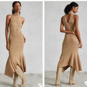 Anthropologie Mock Neck Midi Dress in Cedar, Size M